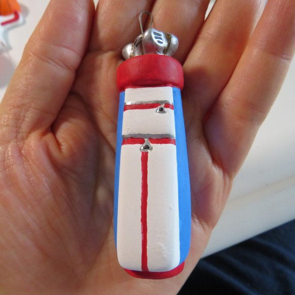 SPORTS Golf Clubs in Bag Ceramic Ornament (hangable) SOLID Christmas - Picture 1 of 7